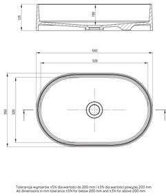 Deante CQS_5U6S - Lavoar pe blat SILIA 35x55 cm granit/bej