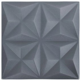 Panouri de perete 3D 48 buc. gri 50x50 cm model origami 12 m   48, Gri origami