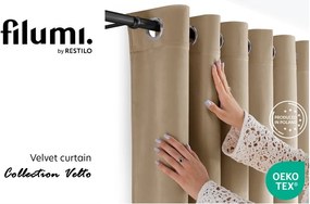 Draperie bej dimout (semi-opacă) din catifea 200x175 cm Velto – Filumi
