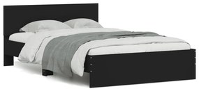 3207512 vidaXL Cadru de pat cu tăblie, negru, 120x190 cm
