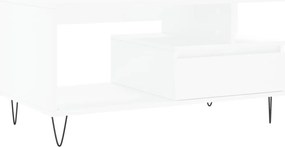 vidaXL Măsuță de cafea, alb, 90x49x45 cm, lemn prelucrat