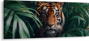 Tablou - Portretul unui tigru în junglă (120x50 cm)