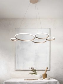 Ondaluce - Lustră LED dimerizabilă suspendată pe cablu POIS LED/60W/230V, auriu