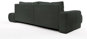 Canapea colțar extensibil ALMADA, tapițată, cu spațiu de depozitare, formă L, orientare stânga, antracit