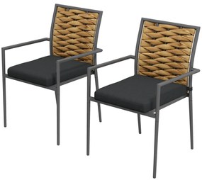 Outsunny scaune de grădină, scaune de exterior și terasă, rezistente la intemperii, design modern, 57x58x87 cm | Aosom Romania