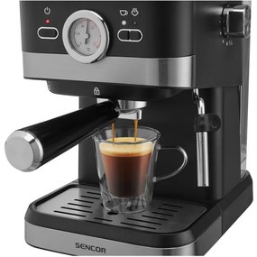 Espressor Sencor 1050W/230V negru/crom mat