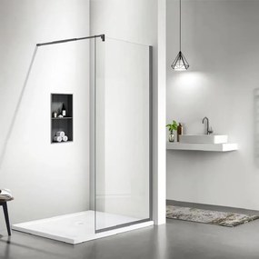Paravan de dus tip Walk-in gri metalizat Rune Syn 100x200 cm