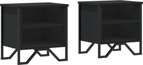 vidaXL Noptiere, 2 buc., negru, 40x30x40 cm, lemn prelucrat