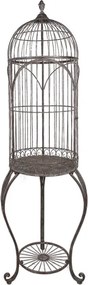 Colivie decorativa, maro, din metal, aspect antichizat