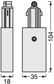 TRACKLIGHT SUPPLY CONNECTOR BK LEDV