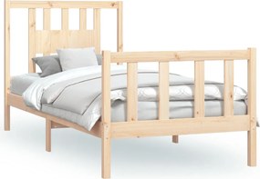 vidaXL Cadru de pat cu tăblie, 90x200 cm, lemn masiv de pin