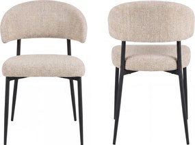 MAZZONI EXPORT IRIS Bej (material Juto 4) / picioare negre - SCAUN MODERN TAPIȚAT PENTRU SALON/SUFRAGERIE LOFT