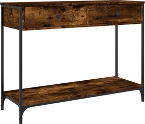 vidaXL Măsuță consolă, stejar fumuriu, 100x34,5x75 cm, lemn prelucrat
