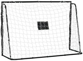 HOMCOM But de fotbal poarta de fotbal structura metal plasa PE cuie & unelte incluse dim. 186L x 62l x 123H cm negru alb | Aosom Romania