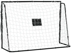 HOMCOM But de fotbal poarta de fotbal structura metal plasa PE cuie & unelte incluse dim. 186L x 62l x 123H cm negru alb | Aosom Romania