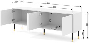 Masă TV 4D 180 Wenty (Negru + Auriu). 1125162