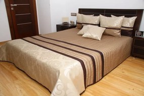 Cuvertură de pat maro deschis, cu dungi Lăţime: 220 cm | Lungime: 240 cm