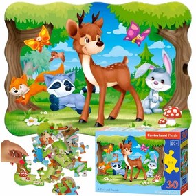 Puzzle 30 de piese - Animale din pădure 4+