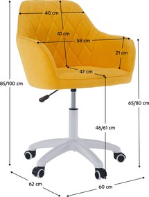 Scaun de birou, material galben/alb, SANTY