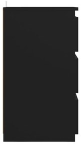 Noptiera, negru, 40x35x62,5 cm, lemn compozit 1, Negru