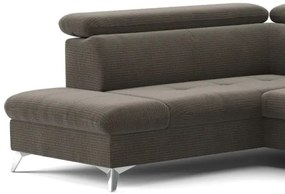 Canapea colțar extensibilă cu spațiu de depozitare CATANIA U stânga maro