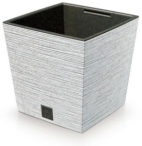 Ghiveci de flori FURU SQUARE LOW ECO WOOD cuinserție m 24 cm, alb ECO
