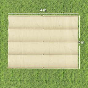 Outsunny Acoperiș pentru Pergolă cu 8 Orificii de Drenaj, Husă de Schimb din Poliester Respirabil, Exclusiv Material, 392x350 cm, UV30+, pentru Pergolă de Grădină 4x3m, Bej | Aosom Romania