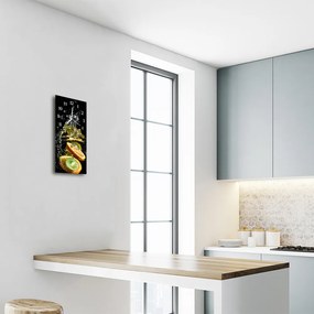 Ceas de perete din sticla vertical Bucătărie fructe de culoare apă
