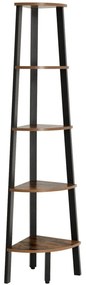Etajera colt TAYLOR 5 polite 159x34 cm, rustic maro