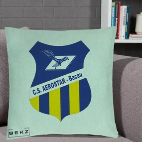 Perna Personalizata CS Aerostar Bacau Fotbal, 40x40 cm, Verde Menta, Husa Detasabila, Perna Inclusa, BEKZ®