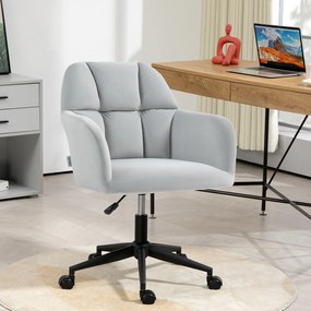 Vinsetto Scaun de birou, ergonomic, reglabil în înălțime, rotativ, cu aspect de catifea, până la 120 kg, Hellgrau | Aosom Romania