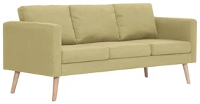281358 vidaXL Canapea cu 3 locuri, verde, material textil