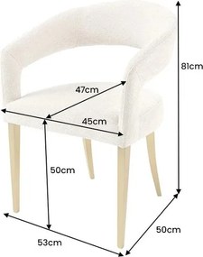 Set 2 scaune, Stofa Structurata, Bej, Metal, Auriu, BOUTIQUE