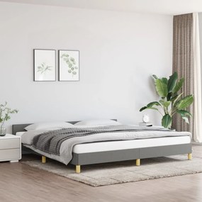 Cadru de pat cu tablie, gri inchis, 200x200 cm, textil Morke gra, 200 x 200 cm