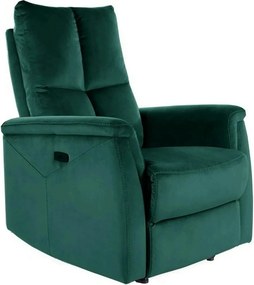Fotoliu recliner NEPTUN, verde, stofa catifelata/metal, 76x74/160x96 c