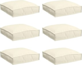 vidaXL Pernă 6 pcs Crem 40 x 40 x 8 cm Material Oxford