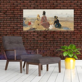 Tablou - Eugène Boudin, On the Beach, Trouville, reproducere (120x50 cm)