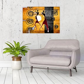 Tablou pe sticlă - Pictură străveche (70x50 cm)