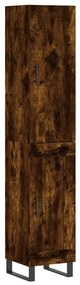 3199134 vidaXL Dulap înalt, stejar fumuriu, 34,5x34x180 cm, lemn prelucrat