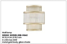 Aplica de perete eleganta design modern SERGIO auriu W0528-02B-V6AC ZL