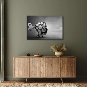 Tablou artistic cu cu cap și ceas (90x60 cm)