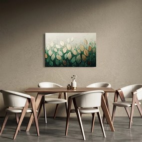 Tablou - Frunze verzi-aurii (90x60 cm)