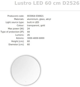 Oglinda baie cu iluminat LED IP44 Mirror LED 60cm