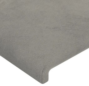 Cadru de pat cu tablie, gri deschis, 120x200 cm, catifea Gri deschis, 120 x 200 cm, Design simplu