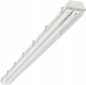 Corp de iluminat tehnic LED T8, 2 x soclu G13, 20 W, 230 V, 6500 K, 120 cm, IP65, alb