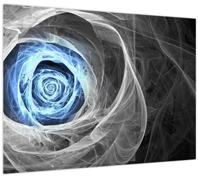 Tablou pe sticlă - Abstract Rose Blue (70x50 cm)