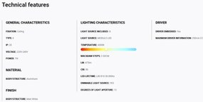 Spot LED incastrabil TULIPA White recessed downlight 7W 15° 4000K CRI90 dali