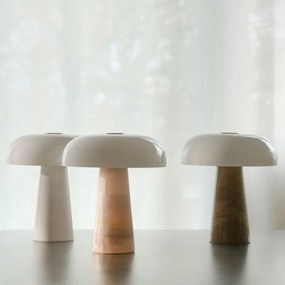 Veioza Design Nordic Minimalist, Marmura, Sticla, Glossy Mini bej