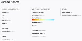 Spot LED incastrabil TULIPA Black recessed downlight 7W 36° 3000K CRI90 triac
