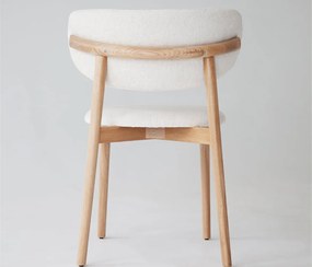 Scaun lemn masiv gri Ming Tapițerie antracit, 56 × 50 × 74 cm